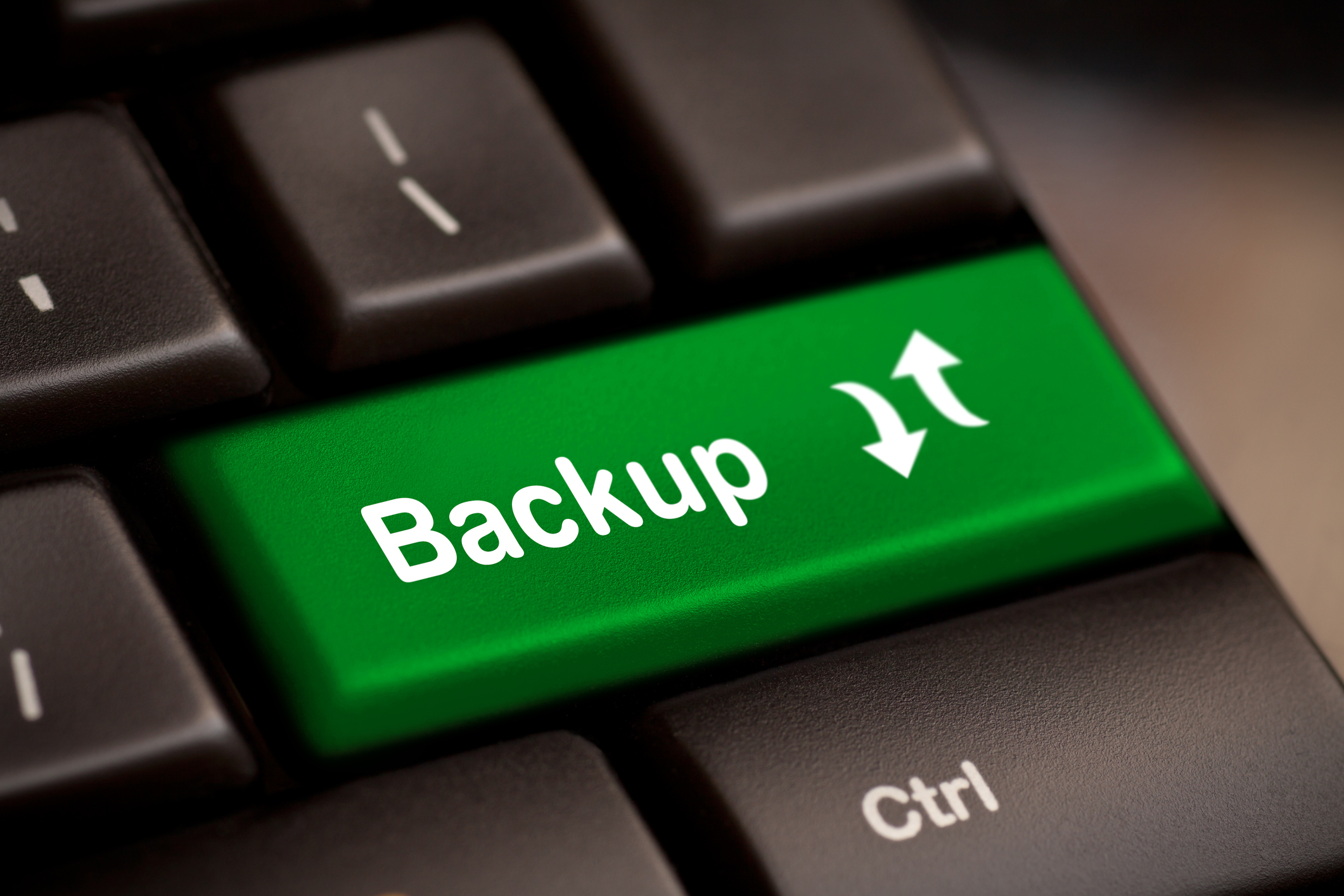 Backup Computer Key In Green For Archiving And Storage